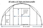 30'Wx60'Lx15'H canvas arch building