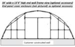 34'Wx48'Lx17'4"H wall mount tarp building
