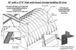 42'Wx96'Lx21'3"H wall mount storage building