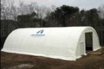 42'Wx60'Lx17'3"H enclosed fabric shed